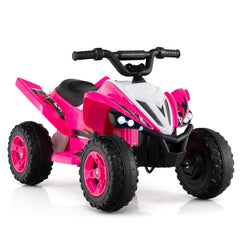 12V Kids Ride On ATV Quad with Anti Slip Handlebars, Wide Seat, LED Headlights and 66 lb Capacity, 3 to 7 mph, Pink