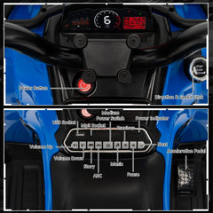 12V Kids Ride On ATV 4 Wheeler with Locked High Speed Gear, 66 lb Capacity, Rear Suspension and MP3, Ages 3 to 8, Blue