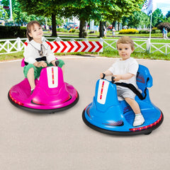 12V Kids Ride On Bumper Car with Safety Harness, Ergonomic Back, Soft Bumper and Parent Remote, 66 lb, Blue