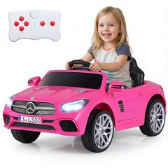 12V Licensed Mercedes-Benz SL Kids Ride On Car with Parent Remote, Soft Start, Radio and Wireless, 1.9 mph, Pink