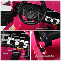 12V Licensed Maserati Kids Ride On Car with 2.4G Parent Remote, Spring Suspension, Radio and USB, 66 lb, Pink