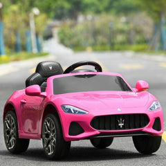 12V Licensed Maserati Kids Ride On Car with 2.4G Parent Remote, Spring Suspension, Radio and USB, 66 lb, Pink
