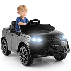 12V Licensed Land Rover Discovery Kids Ride On Car with Parent Remote, Lockable Doors, Slow Start and USB, 55 lb, Black