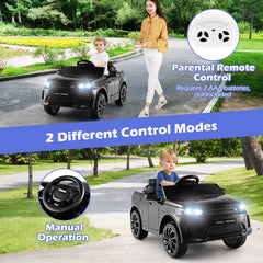 12V Licensed Land Rover Discovery Kids Ride On Car with Parent Remote, Lockable Doors, Slow Start and USB, 55 lb, Black
