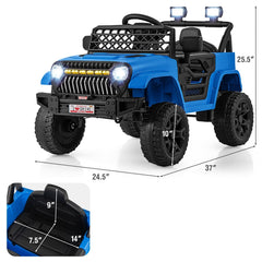 12V Kids Ride On Truck with Slow Start, Parent Remote, 3 Speeds, Lockable Doors and USB, 66 lb, Navy