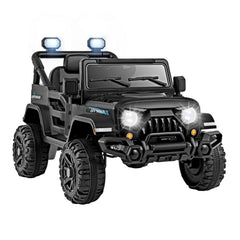12V Kids Ride On Truck with Adjustable Belt, Parent Remote, Emergency Brake and All Terrain Wheels, 66 lb, Black