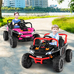 12V Kids Ride On Off Road UTV with Parent Remote, 3 Speeds, Shock Absorbing Tyres, USB and MIC Port, 40 in, Black