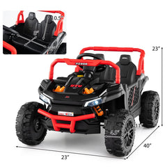12V Kids Ride On Off Road UTV with Parent Remote, 3 Speeds, Shock Absorbing Tyres, USB and MIC Port, 40 in, Black