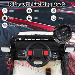 12V Kids Ride On Truck with 4 Wheel Suspension, Parent Remote, 3 Speeds and Emergency Brake, 66 lb, Black Trim