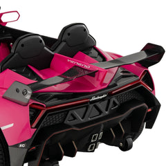 12V Licensed Lamborghini 4WD Kids Ride On Sports Car with 2.4G Remote, Spring Suspension and USB, 66 lb, Pink