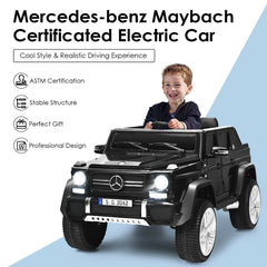 12V Licensed Mercedes-Benz Maybach Kids Ride On Car with Four Wheel Springs, 2.4G Remote and Door Locks, 66 lb, Black