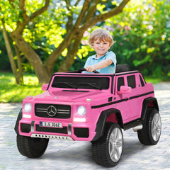 12V Licensed Mercedes-Benz Maybach Kids Ride On Car with Soft Start and Stop, 2.4G Remote and Door Locks, 66 lb, Pink