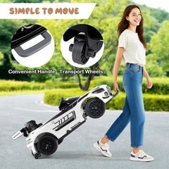 12V Licensed Mercedes-AMG GT3 Kids Ride On Car with Carry Handle, Transport Wheels and 3 Speed Remote, 55 lb, White