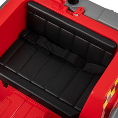 12V Kids Ride On Fire Truck with Water Tank and Gun, Shovel, Wrench, Siren and Parent Remote, 34 in, Red