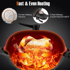 1350 W Outdoor Electric BBQ Grill with Removable Stand Easy to Install-Red