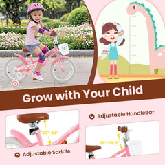 14 Inch Kids Bike with Training Wheels and Basket for Boys and Girls Ages 3 to 5