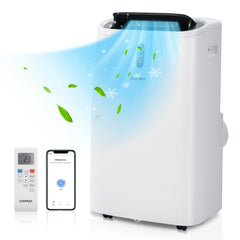 14000 BTU Portable Air Conditioner with Heat, App and WiFi Control, 700 sq ft, White