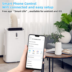 14000 BTU Portable Air Conditioner with Heat, App and WiFi Control, 700 sq ft, White