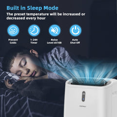 14000 BTU Portable Air Conditioner with Heat, App and WiFi Control, 700 sq ft, White
