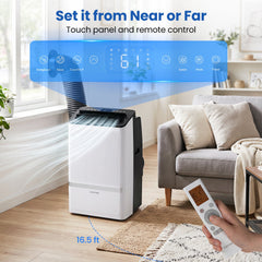 14000 BTU WiFi Portable Air Conditioner with Dehumidifier and 24H Timer, 750 sq ft, Black