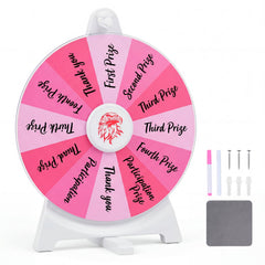 14 Slots Spin Wheel with Blackboard Marker-Pink