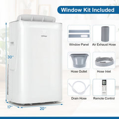 15000 BTU Inverter Portable Air Conditioner, Smart WiFi, Cooling and Heating, CEER 10