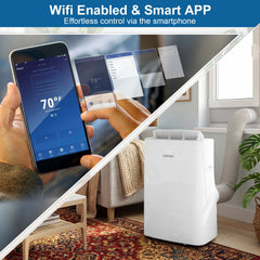 15000 BTU Inverter Portable Air Conditioner, Smart WiFi, Cooling and Heating, CEER 10