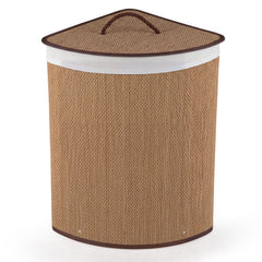 15 Gal Capacity Bamboo Laundry Hamper with Removable Liner-Brown