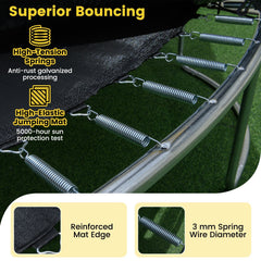 16 FT Outdoor Trampoline ASTM Compliant Recreational Trampoline with Non-Slip Ladder-Yellow