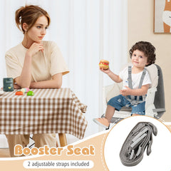 16-in-1 Baby High Chair with Activity Center and Booster Seat for Babies and Toddlers-White