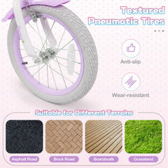 16 Inch Girls Bike with Basket, Ribbons and Mudguards, Mermaid Theme, Lilac