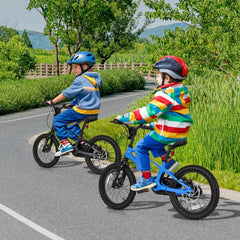 16 Inch Magnesium Alloy Kids Bike with Disc Brakes and Training Wheels, Blue