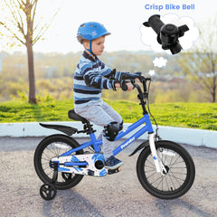 16 Inch Kids Bike with Removable Training Wheels and Bell, Blue