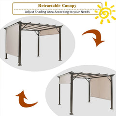 16 ft x 4 ft 2Pcs Universal Replacement Canopy for Pergola Structure Sun Awning