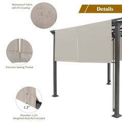 16 ft x 4 ft 2Pcs Universal Replacement Canopy for Pergola Structure Sun Awning