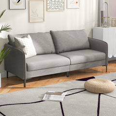 76 in Grey Loveseat Sofa with Shock Absorbing Springs, Washable Cushion Covers and 660 lb Capacity