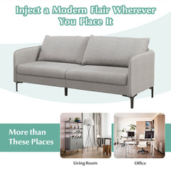 76 in Grey Loveseat Sofa with Shock Absorbing Springs, Washable Cushion Covers and 660 lb Capacity