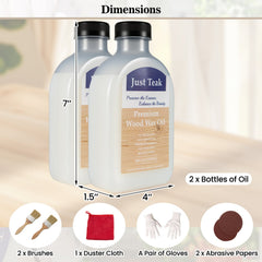 16 oz Wood Oil Cleaner and Brightener for Outdoor and Indoor Furniture Set of 2
