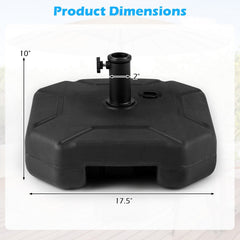 17 Inch 88 LBS Heavy-Duty Fillable Umbrella Base with Handle