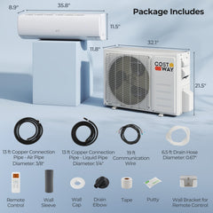 EchoCool Series 17000 BTU 208/230V Mini Split Air Conditioner and Heater Pump System
