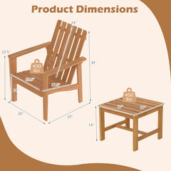 17” Square Patio Acacia Wood Side Table with Slatted Tabletop-Set of 1