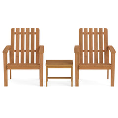 17” Square Patio Acacia Wood Side Table with Slatted Tabletop-Set of 2
