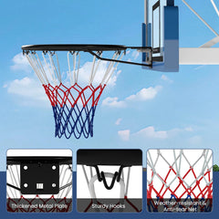 18 inches Basketball Rim Heavy Duty Wall Mounted Basketball Rim Goal Replacement-Black