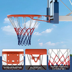 18 inches Basketball Rim Heavy Duty Wall Mounted Basketball Rim Goal Replacement-Orange