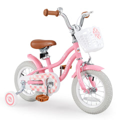 18 Inch Kids Bike with Training Wheels and Basket for Boys and Girls Ages 4 to 8