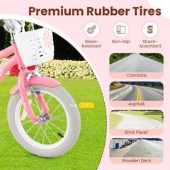 18 Inch Kids Bike with Training Wheels and Basket for Boys and Girls Ages 4 to 8