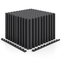 18 PCS Puzzle Exercise Mat EVA Foam Interlocking Floor Tiles-Black