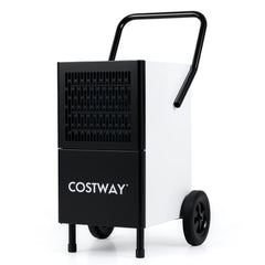 189 Pint Commercial Dehumidifier with Built-in Pump, 16 ft Lift, 8 in Wheels, Upright, Black and White