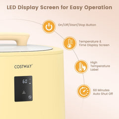 18L Large Towel Warmer with LED Display and Auto Shut off-Yellow