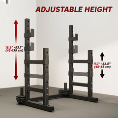 Adjustable Squat Rack, 660 lbs Multi-Function Barbell Rack for Weight Lifting and Home Gym Strength Training, Black